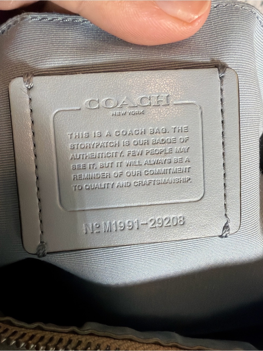 Coach City Zip Tote Signature Canvas Khaki Powder Blue F29208 - Picture 7 of 8